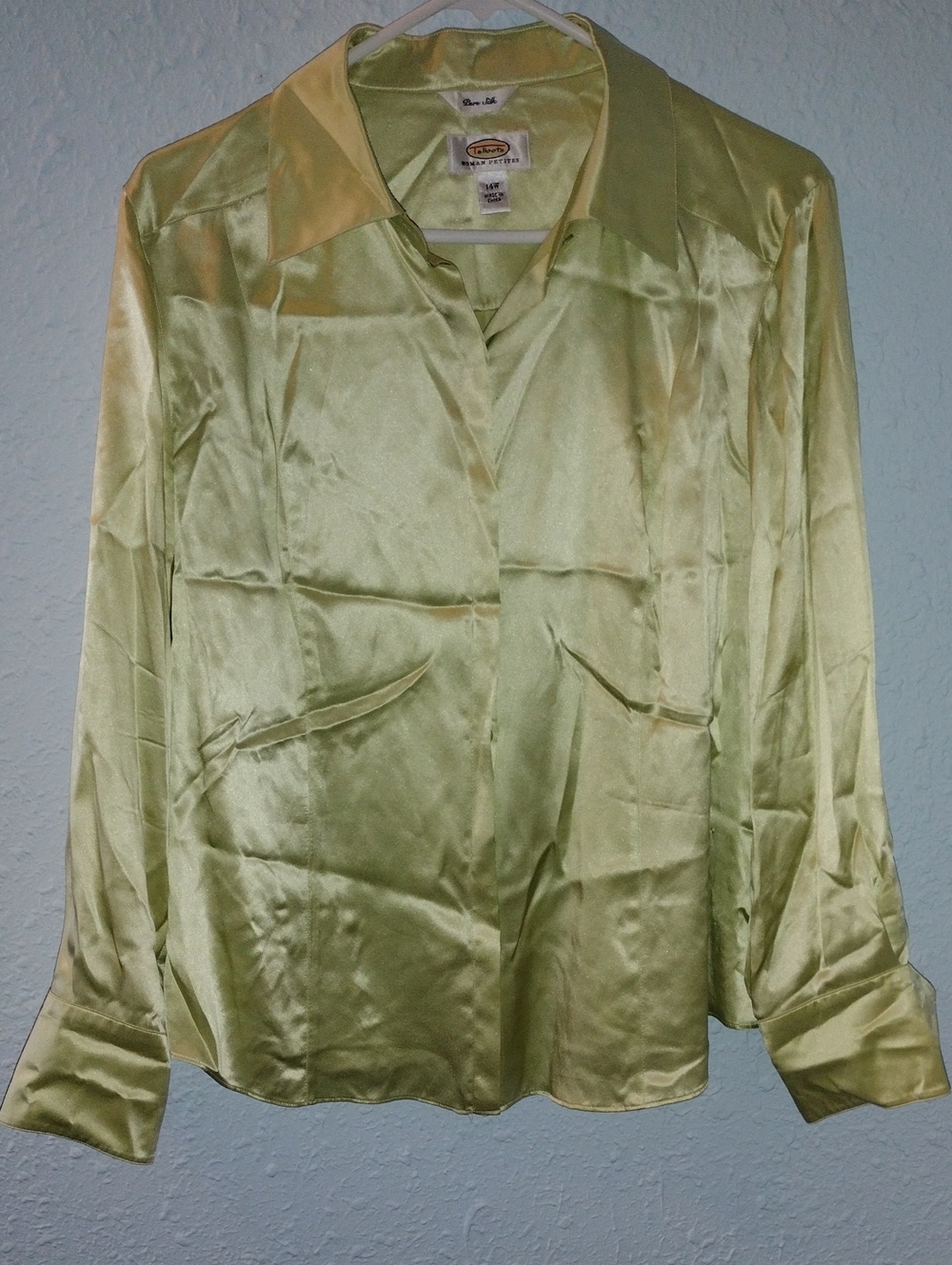 Talbots Light Green Silk Blouse